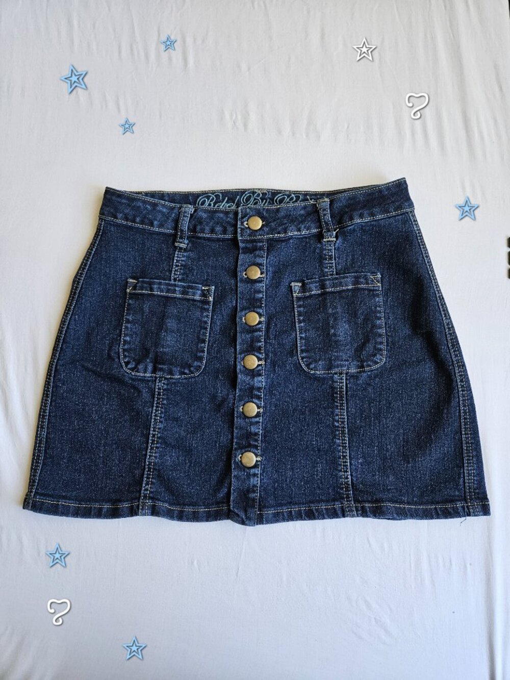 Denim Button Down Jean Mini skirt